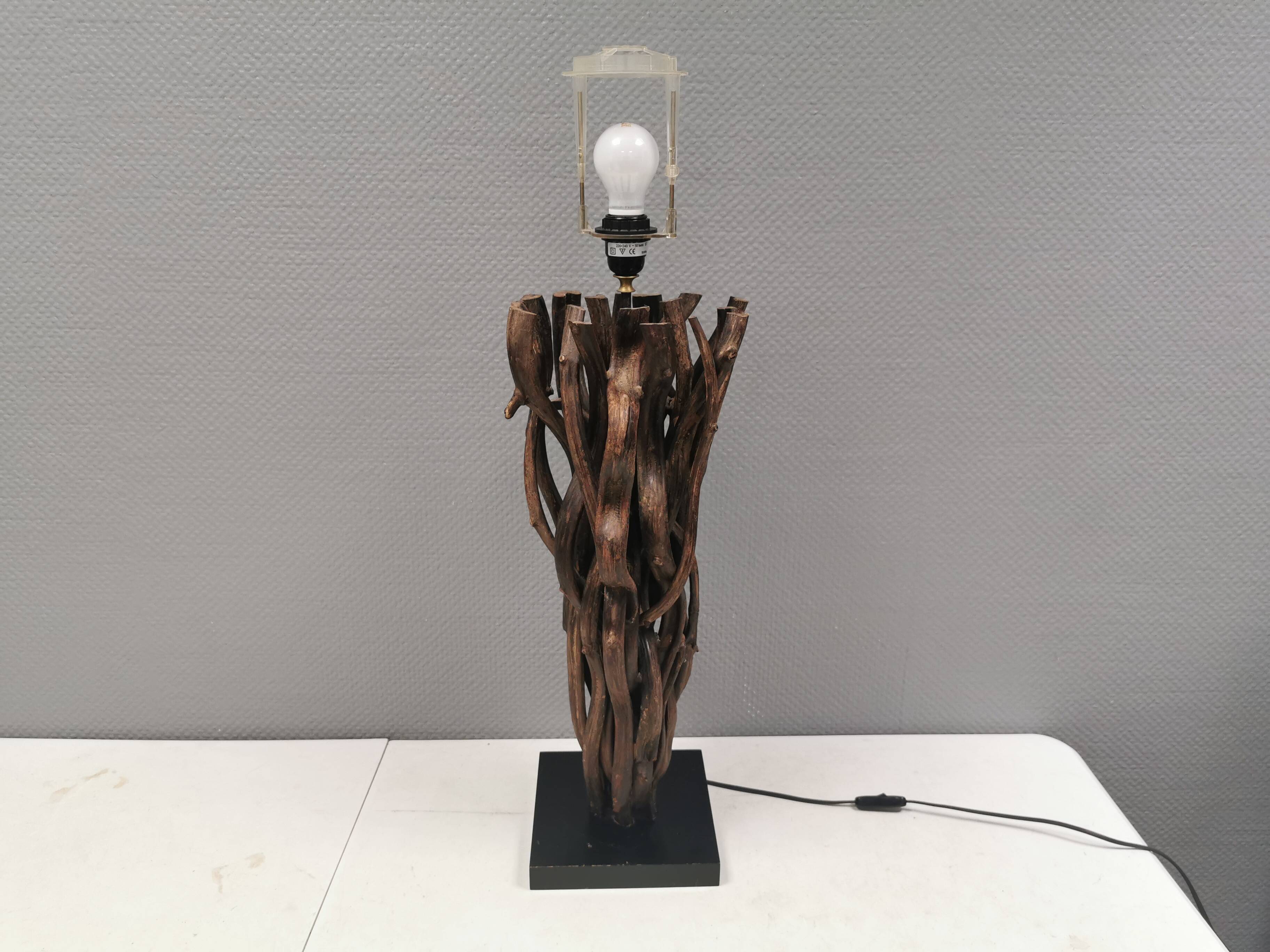 Designer table lamp/floor lamp, made from driftwood.