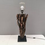 Designer table lamp/floor lamp, made from driftwood.
