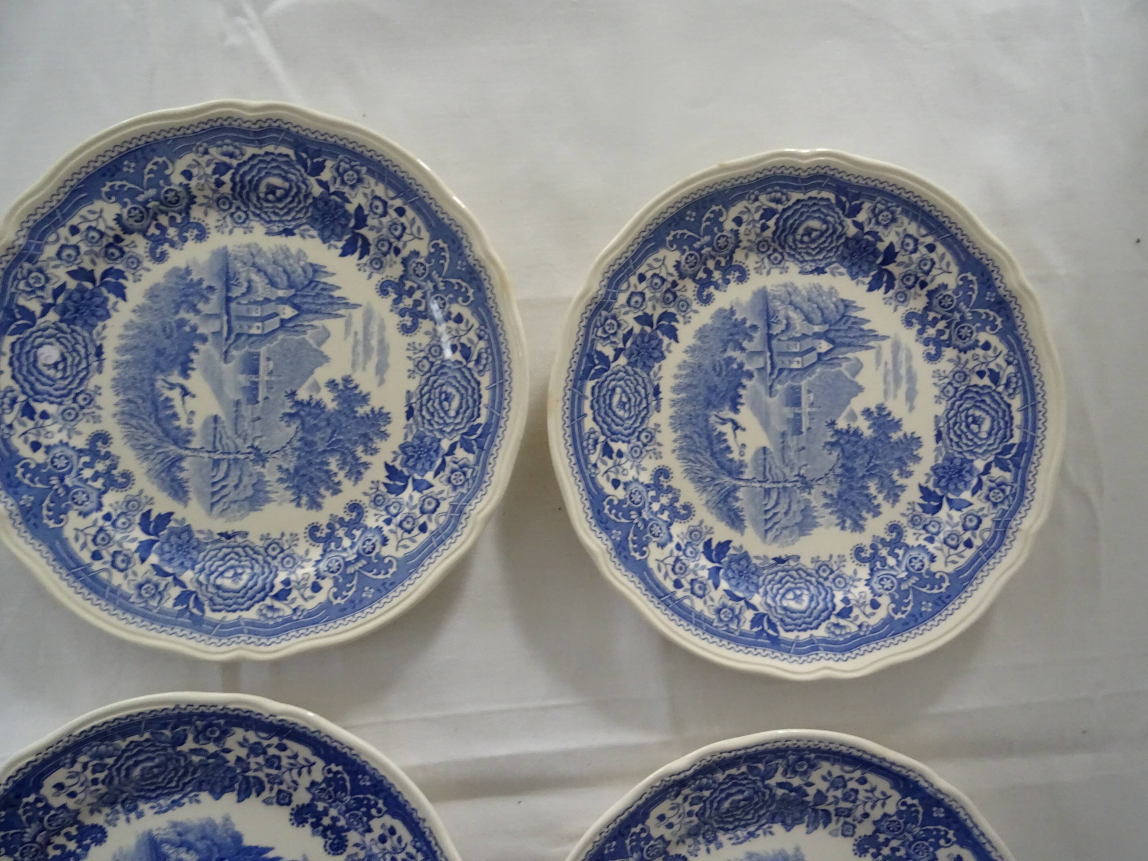 4 plates old faience 506 112 villeroy boch burgenland blue
