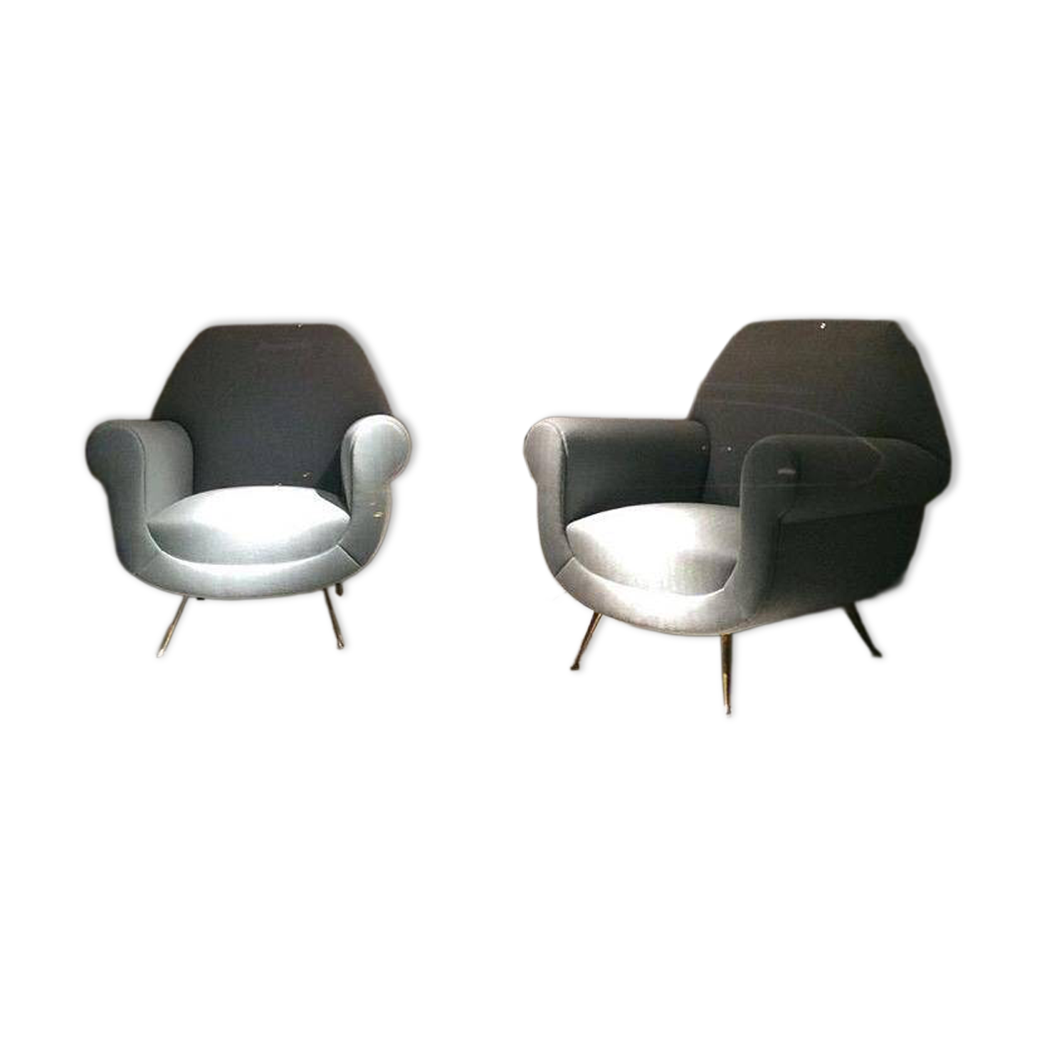 Pair of Mid-Century Modern Italian armchairs by Gigi Radice for Minotti,