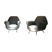 Paire de fauteuils italiens Mid-Century Modern de Gigi Radice pour Minotti,