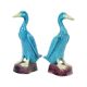 Vintage Duck Figurine Figure Couple Blue Chinese Porcelain 12cm