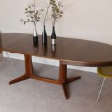 Scandinavian style oval table in central foot with extensions