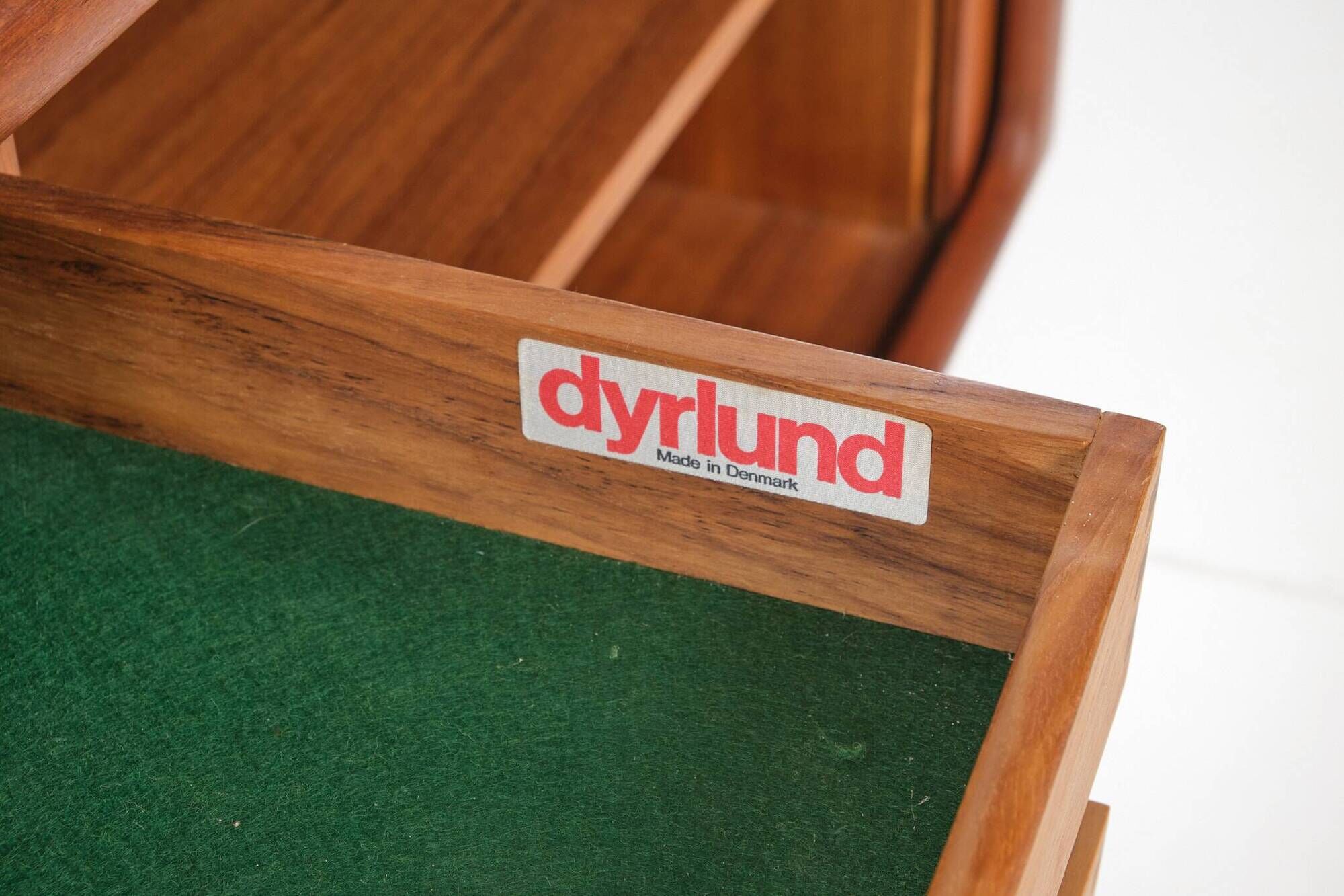 Buffet with roller shutter doors, Danish, vintage, teak, produced by Dyrlund.