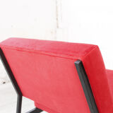 Chaise longue avec rembourrage rouge