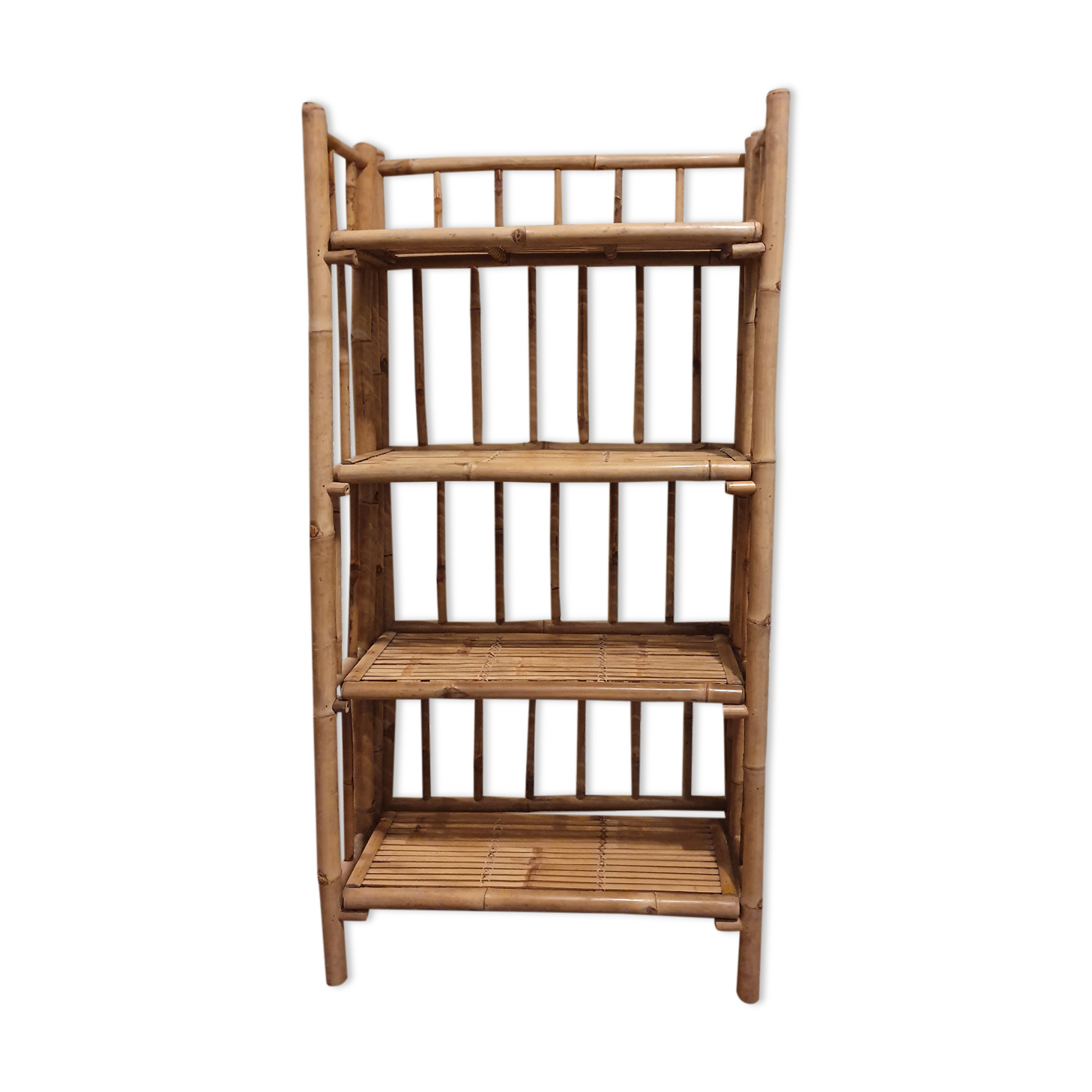 bamboo folding library, vintage, 60s