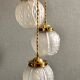 Suspension cascade three lights globes art deco vintage