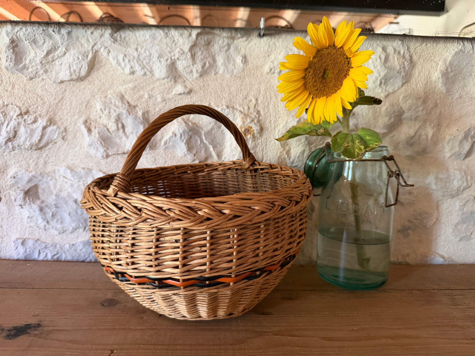 Vintage wicker basket