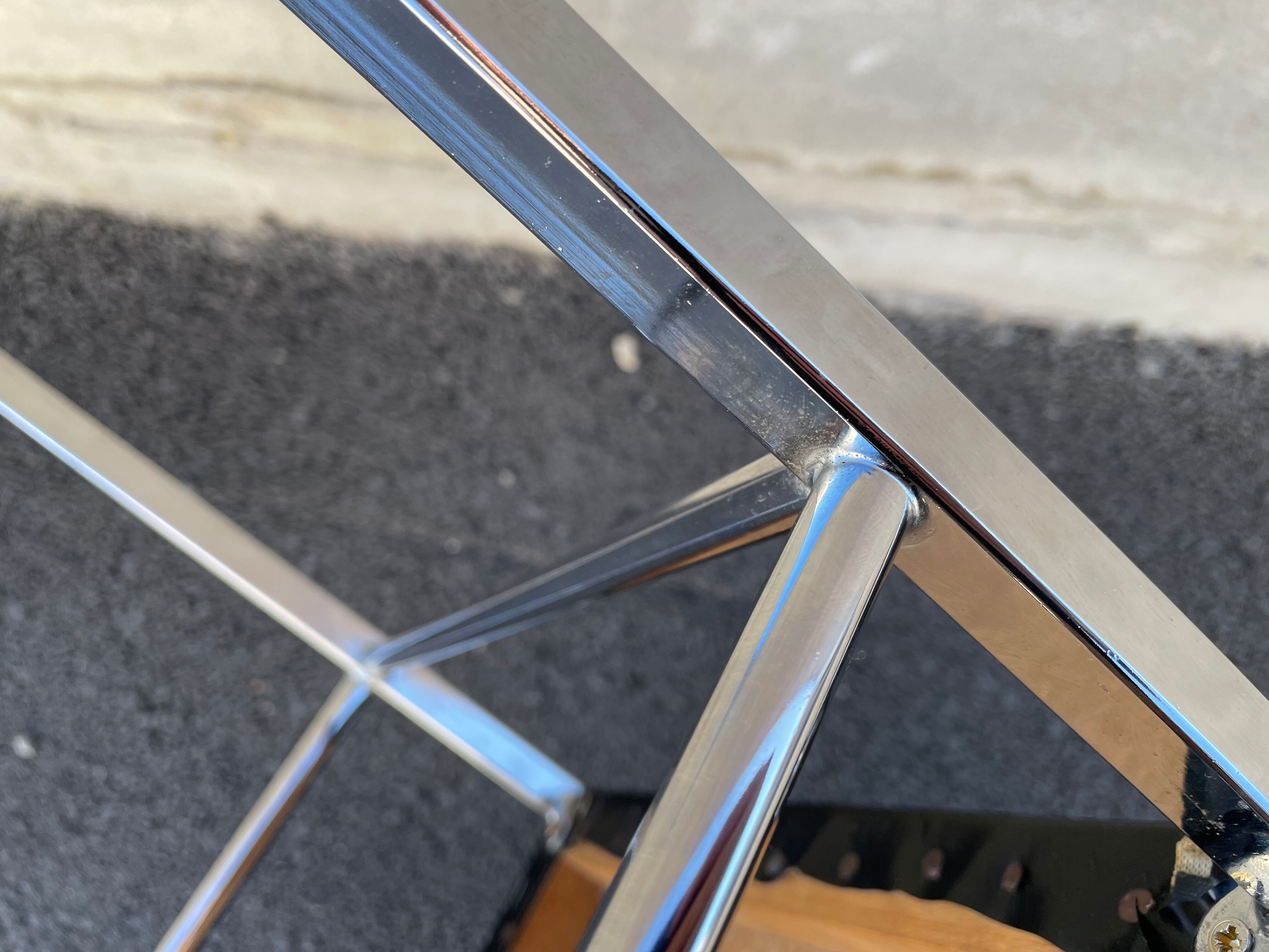 Stool year 70 skaï and chrome metal