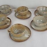 6 Pierre Lion stoneware cups
