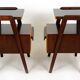 Restored Mid-Century Modern Czech Nightstands and Cabinet, Jitona, 1960s