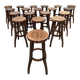 Brutalist design wooden vintage barstools 19 x