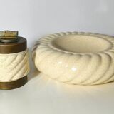 Ensemble briquet et cendrier en laiton céramique de Tommaso Barbi, Italie, années 1960