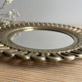 Miroir soleil / fleur laiton vintage