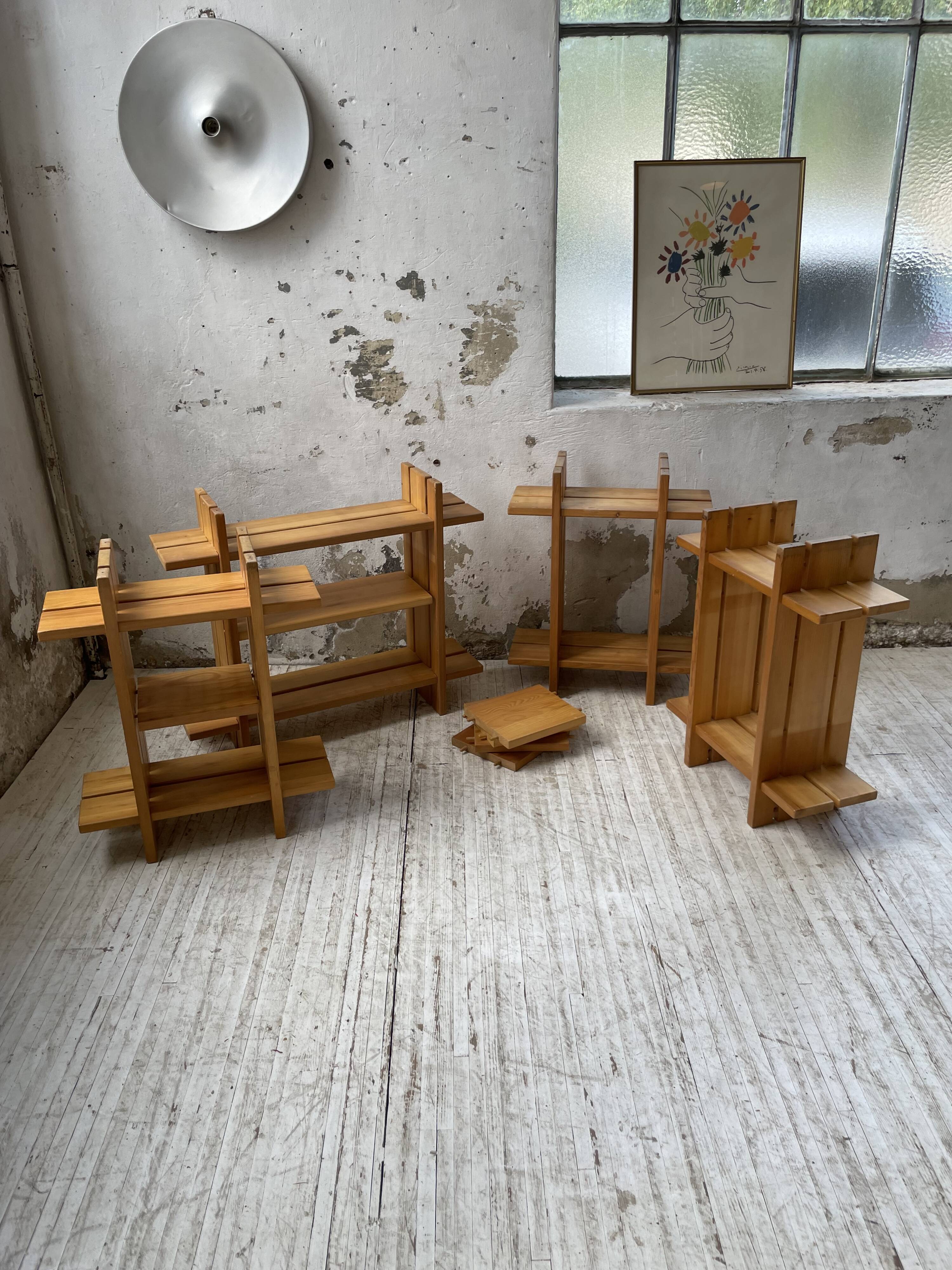 4 solid elm shelves Maison Regain