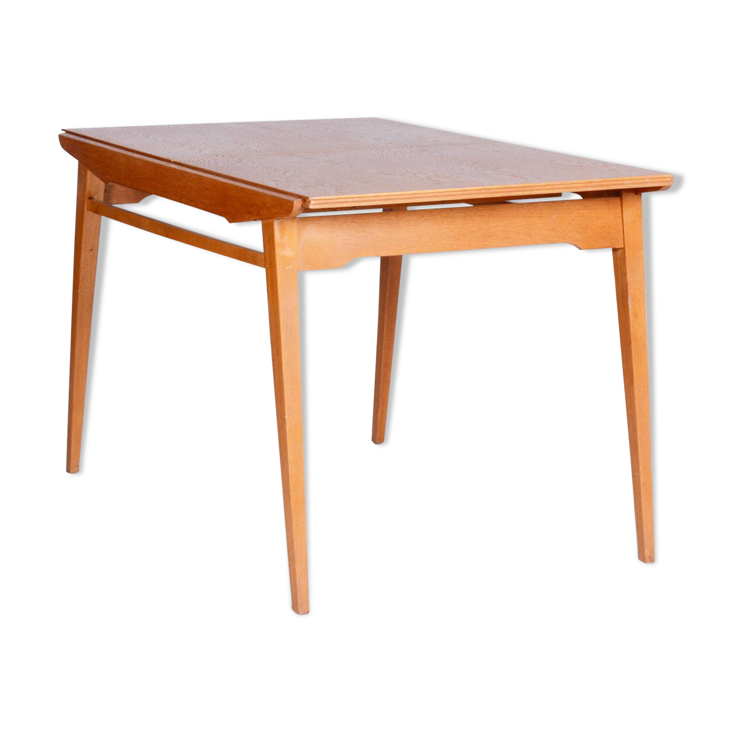 Restored Midcentury Oak Extendable Dining Table, Revived Polish, Czechia, 1950s