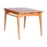 Restored Midcentury Oak Extendable Dining Table, Revived Polish, Czechia, 1950s