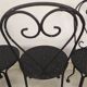 4 black garden chairs