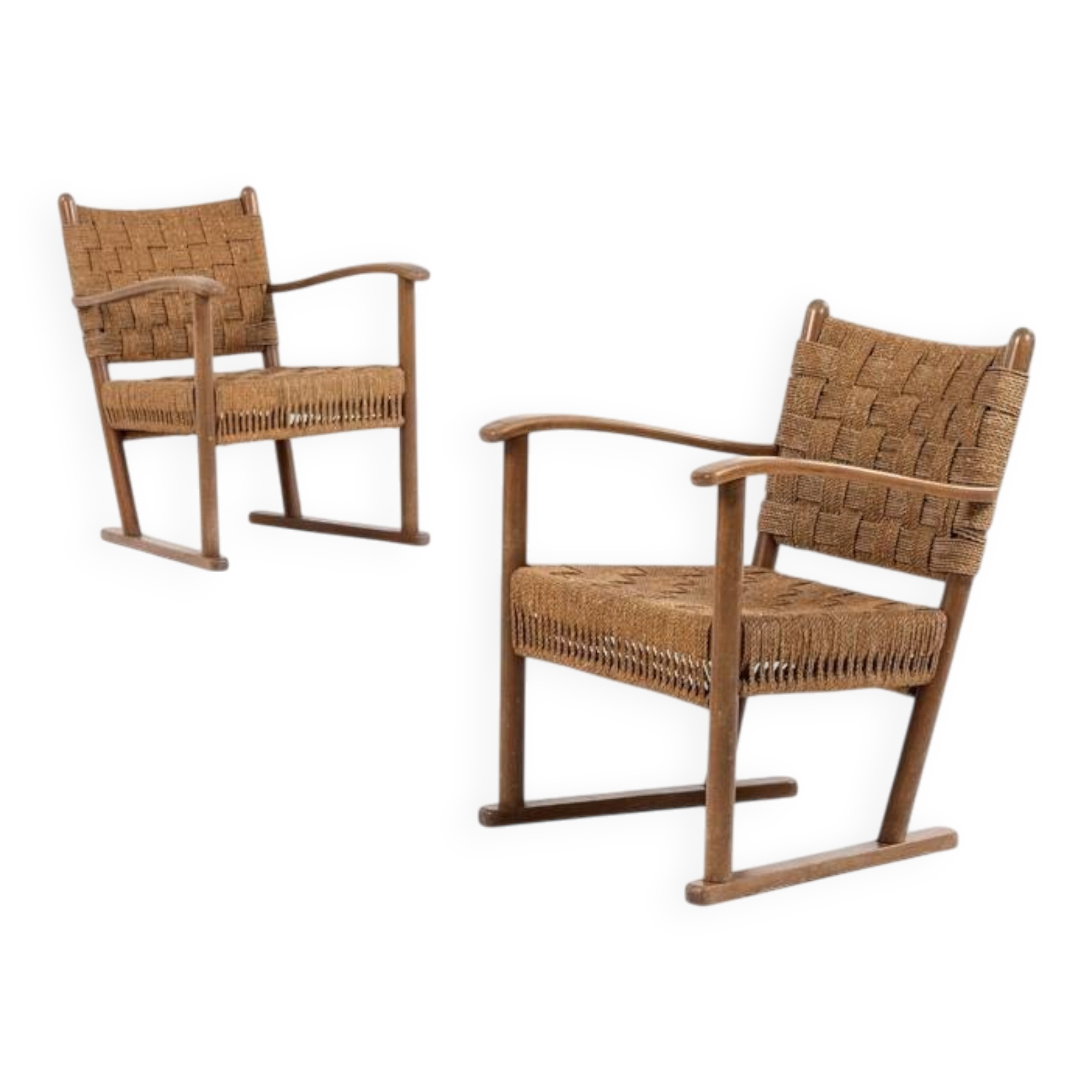 1940s armchairs by Frits Schlegel, Fritz Hansen Model 1641, Denmark 1