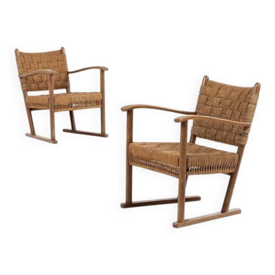 Fauteuils 1940s de Frits Schlegel Fritz Hansen Model 1641 Denmark 1