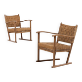 1940s armchairs by Frits Schlegel, Fritz Hansen Model 1641, Denmark 1