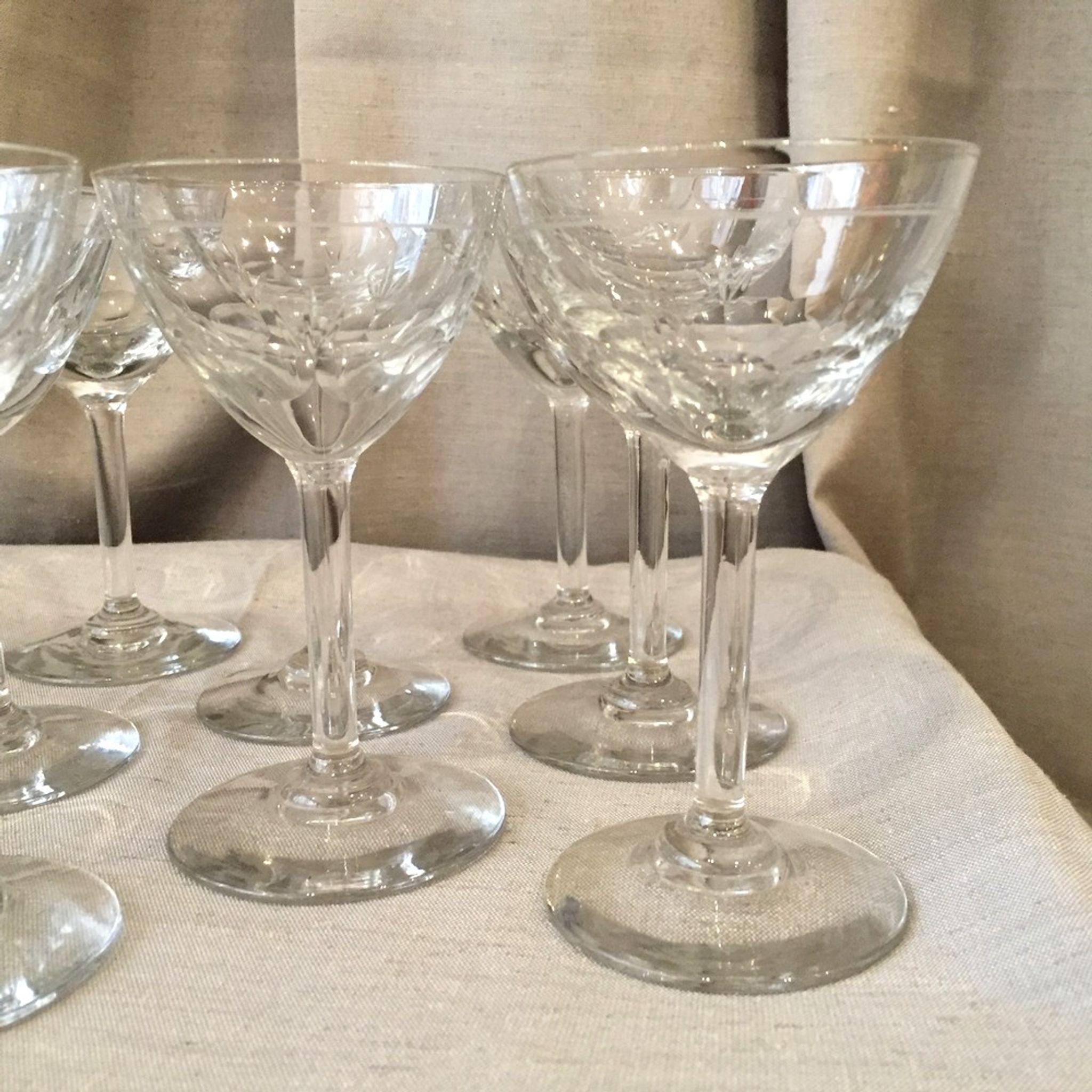 Suite of 10 glasses of port cooked wine or digestive glass shesel