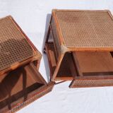 Pair of cane bedside tables