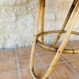 Bamboo and rattan side table circa 60's