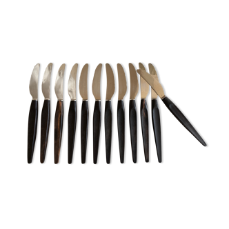 Set de 12 couteaux modernistes en palissandre 1960