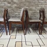 Set of 4 vintage Scandinavian teak chairs from the 1960s.