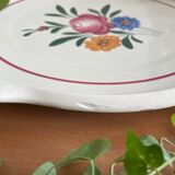 Grand plat à tarte ancien en faïence de Sarreguemines