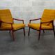 Pair of armchairs Jiri Jiroutek bouclette Yellow 1960