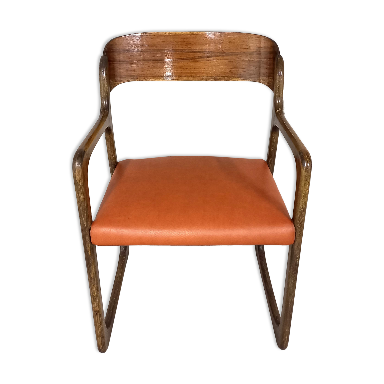 Vintage sleigh armchair brand Baumann 70s