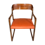 Vintage sleigh armchair brand Baumann 70s