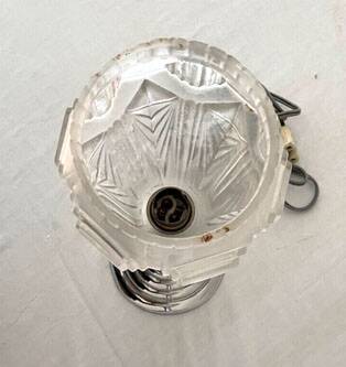 Lampe art déco, verre et inox