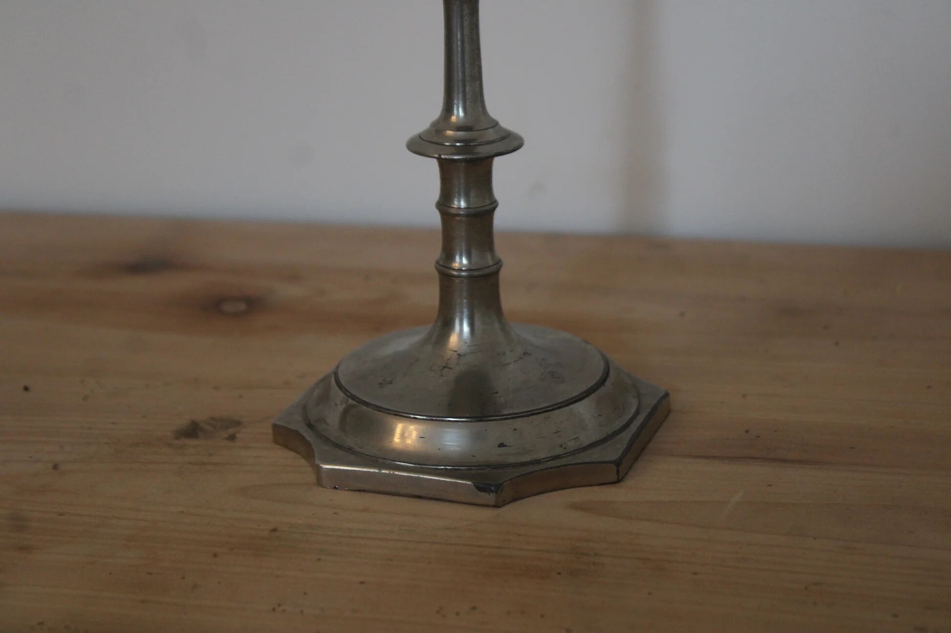 Antique silver-plated candlestick – vintage tall candle holder H25 cm