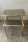 Duo tables gigognes dorées décor bambou années 70