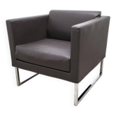 Fauteuil en cuir brun de marque Tacchini