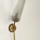 French Retro 1960s Single Wall Light In Gold Metal Clear Pattern Shade 5416