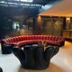 DS 600 model sofa or snake in dark red leather.