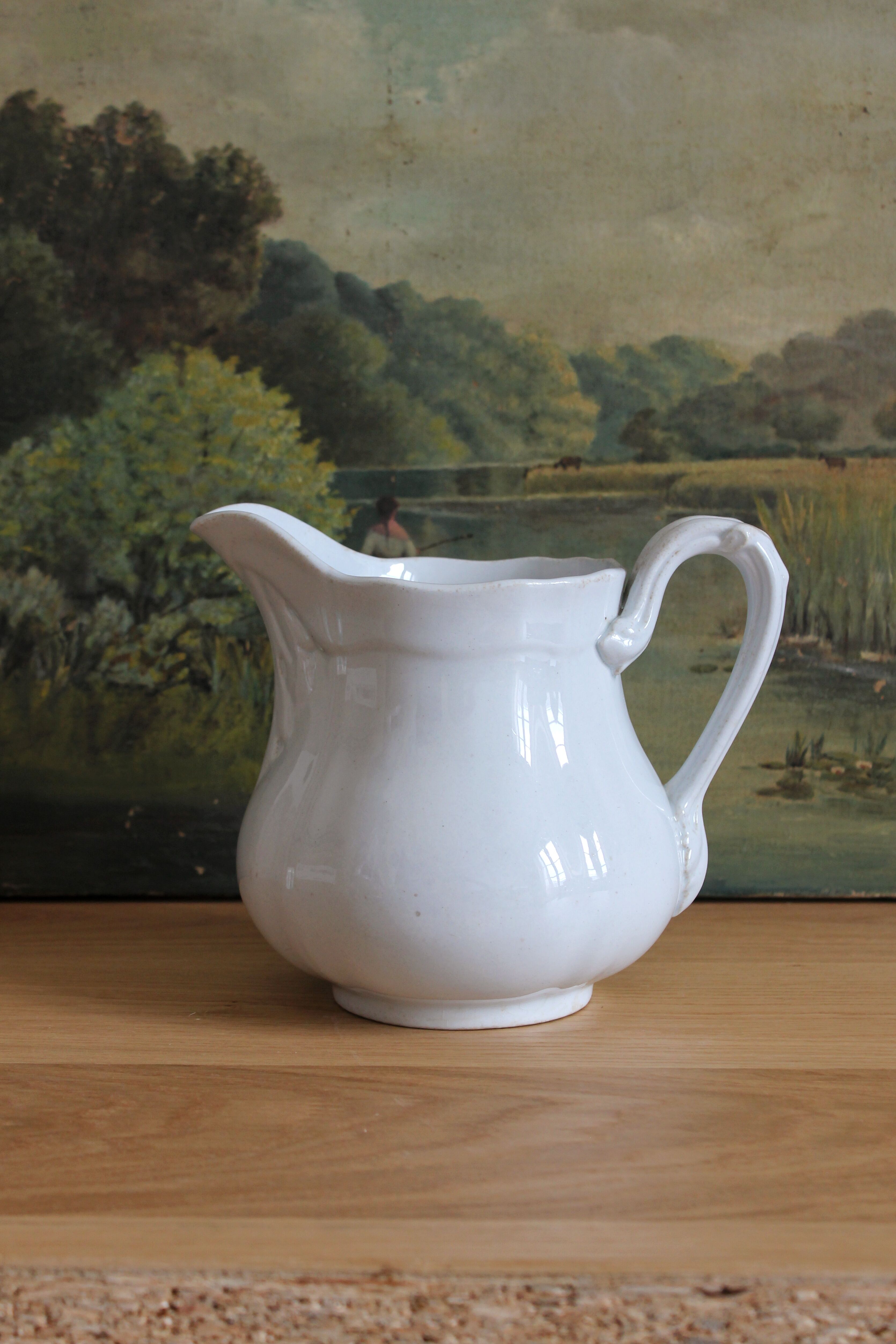 Ironstone pitcher, "China" pattern, Sarreguemines, 19th century