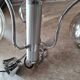 Chandelier with chrome metal frame from the 70s, 3 smoked globes