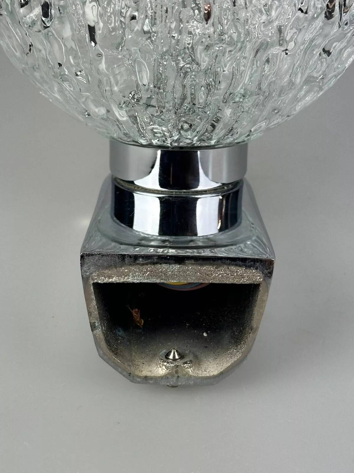60s 70s wall lamp ball lamp metal chrome & glass space age design