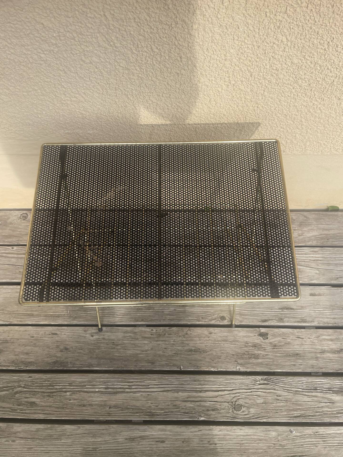 Vintage side table magazine rack