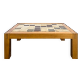 Table basse Maison Regain en orme massif et grès céram