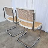 Ensemble de 2 chaises Cesca vintage de Marcel Breuer : chaises de salle à manger en osier style Mid-Century Modern