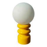 Yellow wooden lamp 70s