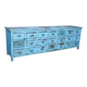 Indian craft furniture in blue lacquered teak