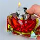 Italian Sommerso faceted lighter by Flavio Poli, red & yellow Murano glass, 1970s