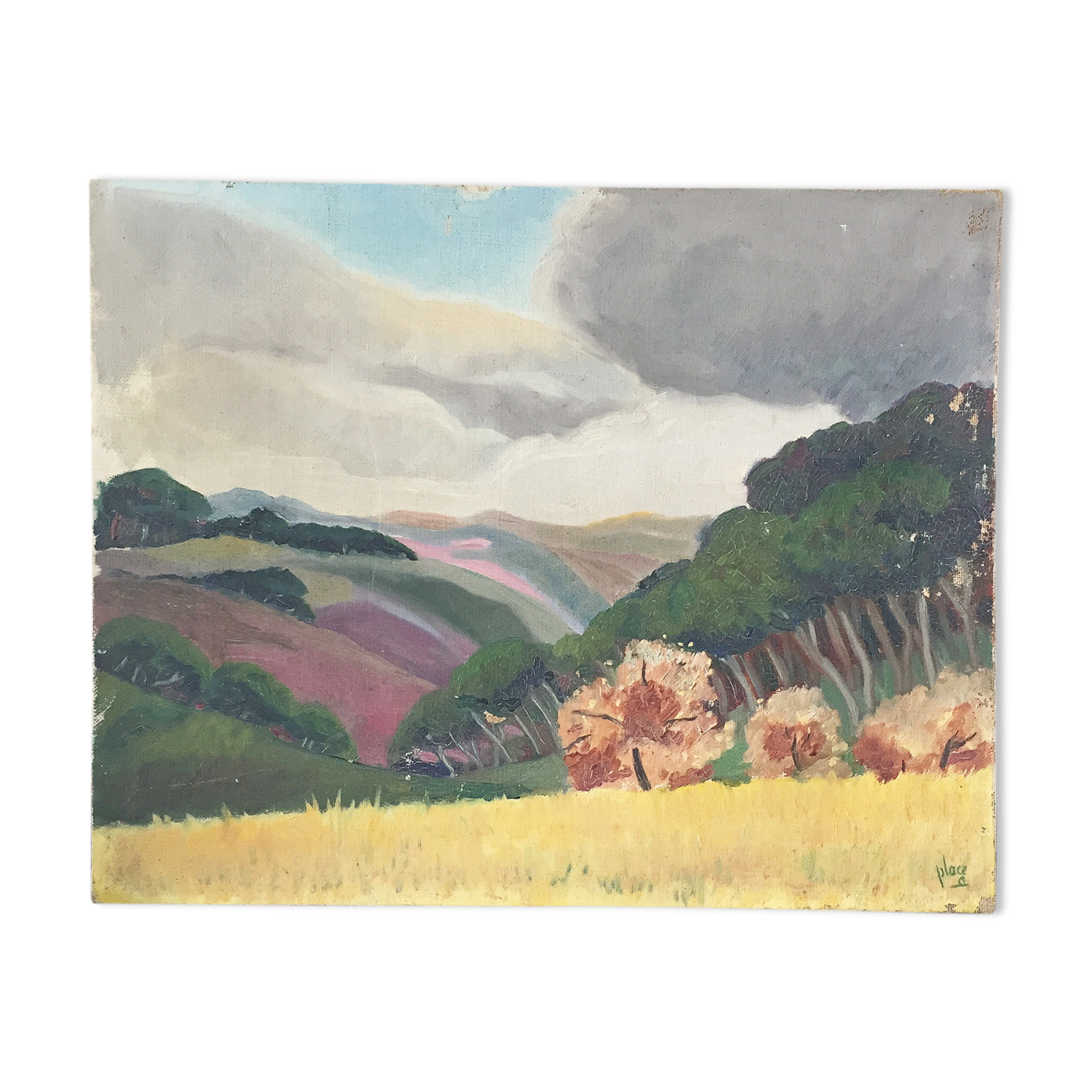 Landscape canvas colorful 41 x 33 cm